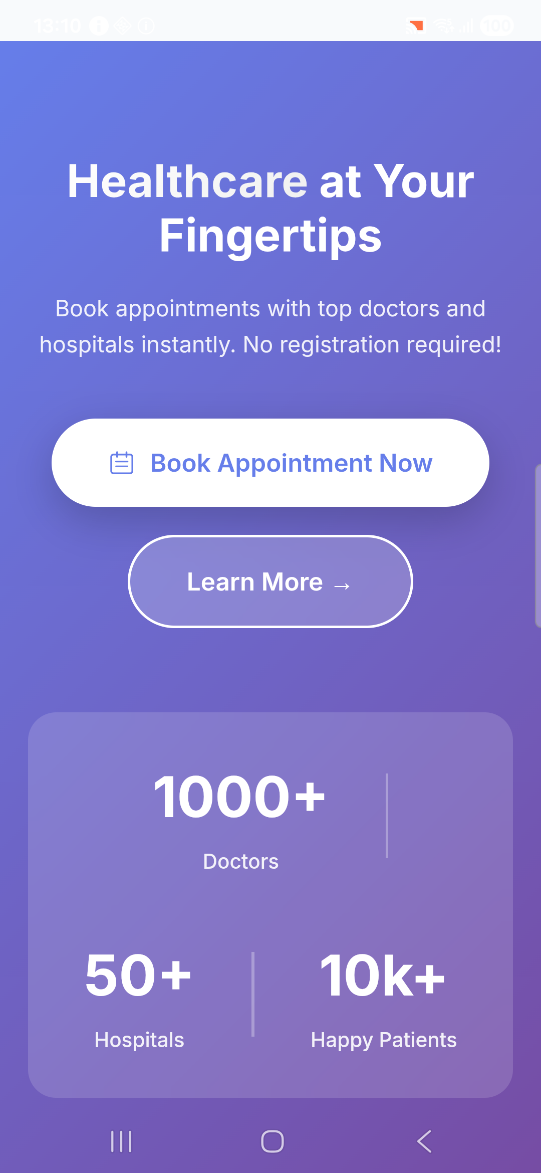 Mobile booking interface